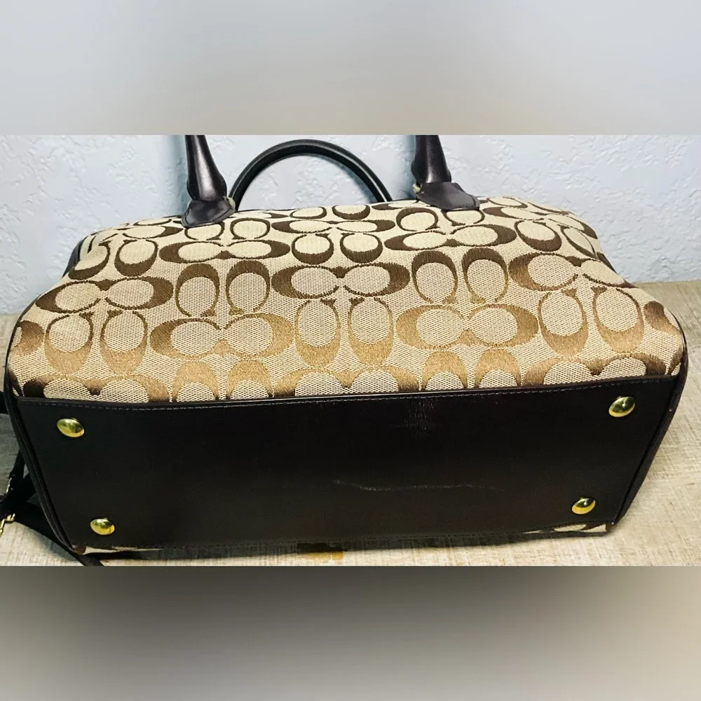 Coach Canvas & Leather Shoulder Bag-(#0163)